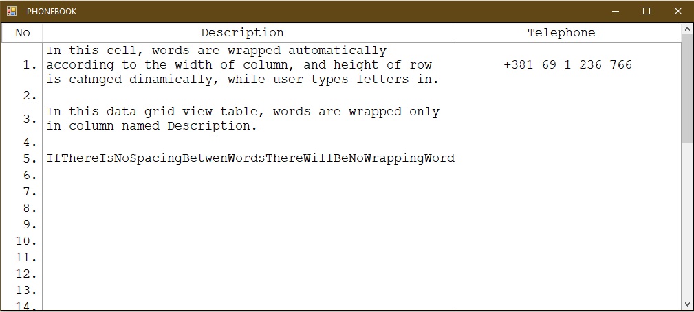 How To Wrap Words In DataGridView Cell